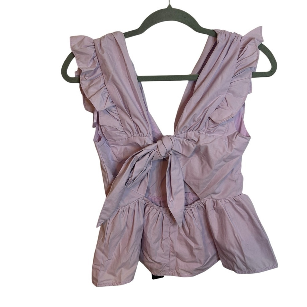 NWT Ina Lavender Ruffle Tie Back Top - Picture 4 of 8